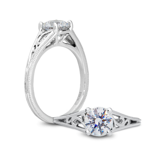 Peter Storm 14k White Gold Vintage Engagement Ring