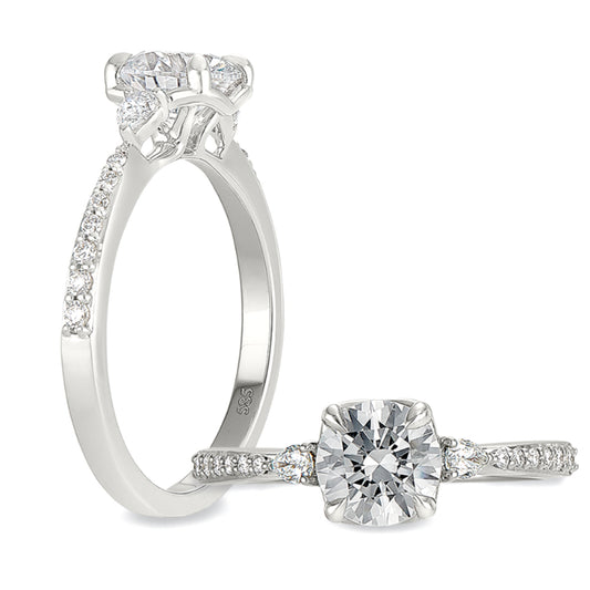 Peter Storm 14k White Gold 3 Stone Engagement Ring