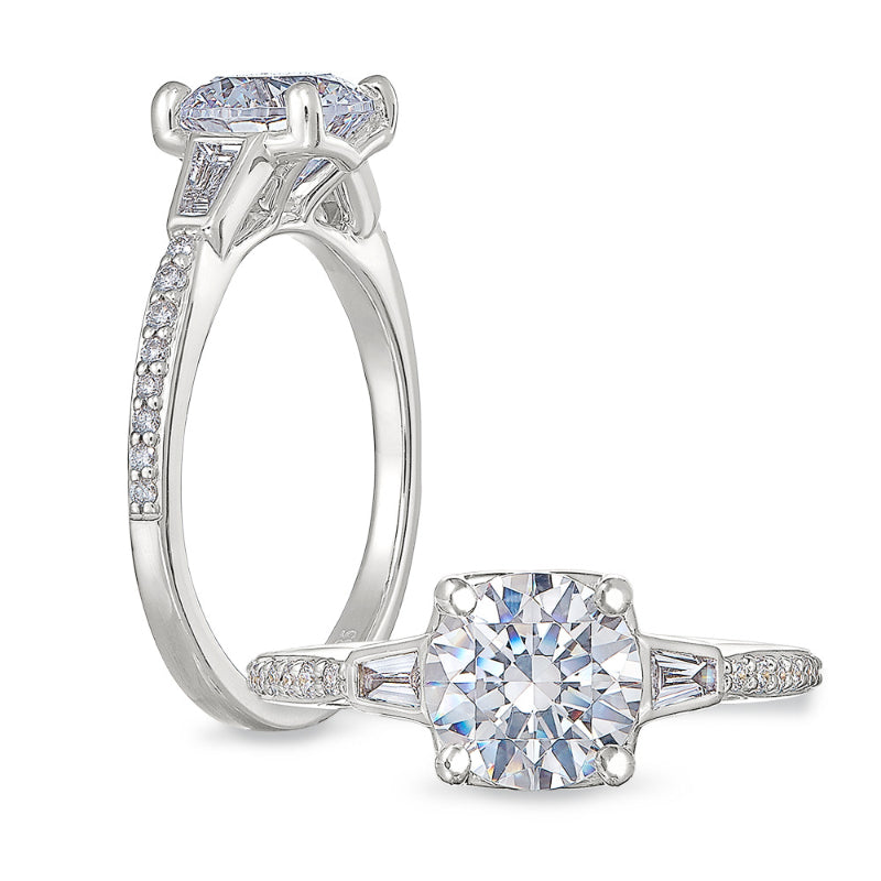 Peter Storm 14k White Gold 3 Stone Engagement Ring