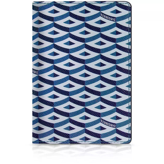 Kerbedanz Blue Printed Canvaz Calf Leather Wallet