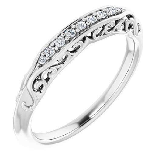 14K White .07 CTW Diamond Matching Band