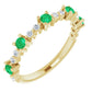 14K Yellow Emerald & 1/5 CTW Diamond Ring