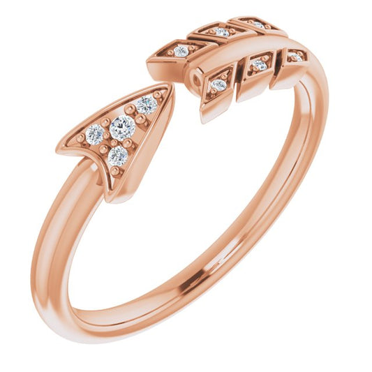 14K Rose .04 CTW Diamond Arrow Ring