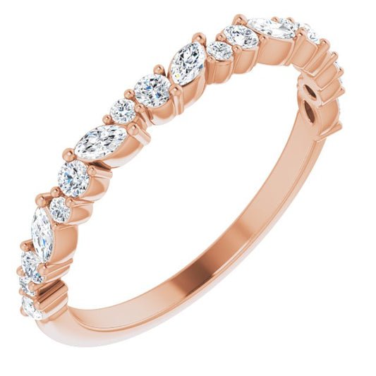 14K Rose 3/8 CTW Diamond Anniversary Band