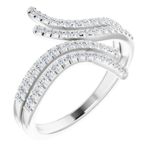 14K White 1/4 CTW Diamond Bypass Ring