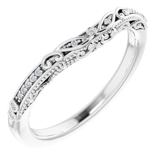 14K White .05 CTW Diamond Band