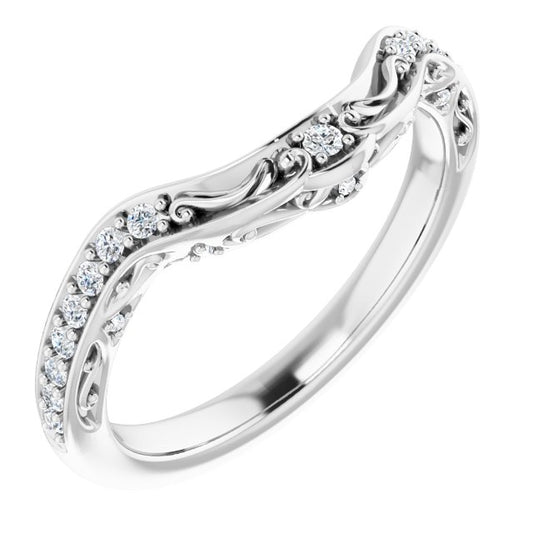 14K White 1/6 CTW Diamond Band