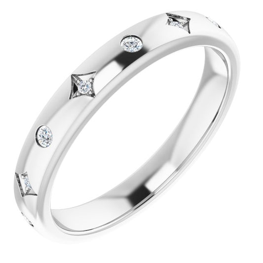 14K White 1/10 CTW Diamond Anniversary Band