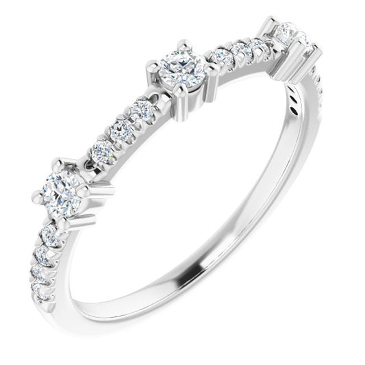 14K White 1/3 CTW Diamond Anniversary Band
