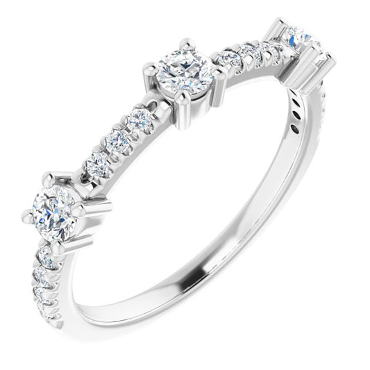 14K White 3/8 CTW Diamond Anniversary Band