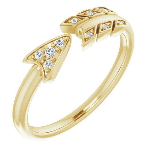 14K Yellow .04 CTW Diamond Arrow Ring