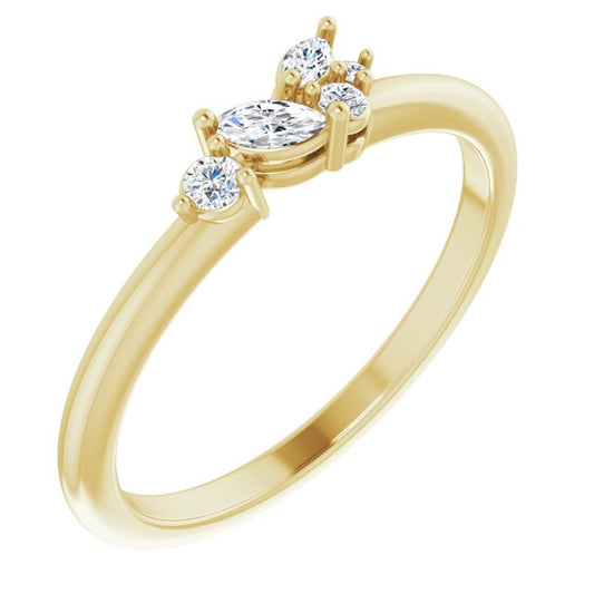 14K Yellow 1/6 CTW Diamond Stackable Ring