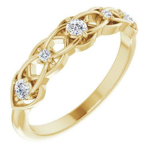 14K Yellow 1/5 CTW Diamond Stackable Ring