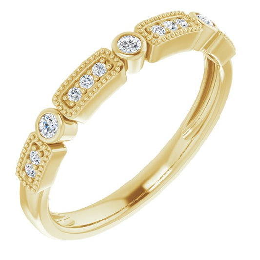 14K Yellow 1/10 CTW Diamond Stackable Ring