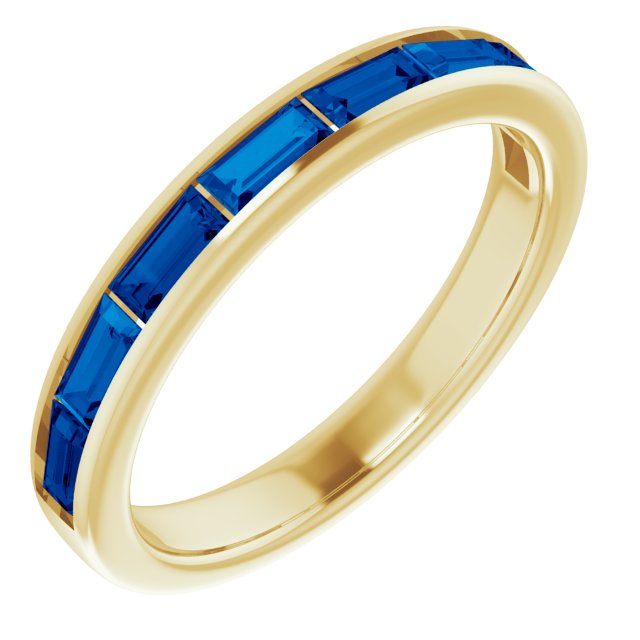 14K Yellow Blue Sapphire Ring
