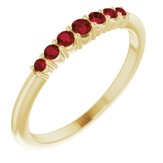 14K Yellow Mozambique Garnet Stackable Ring