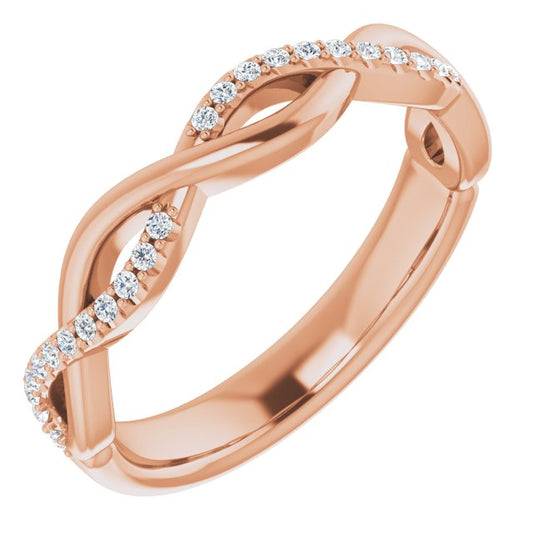 14K Rose 1/8 CTW Diamond Anniversary Band