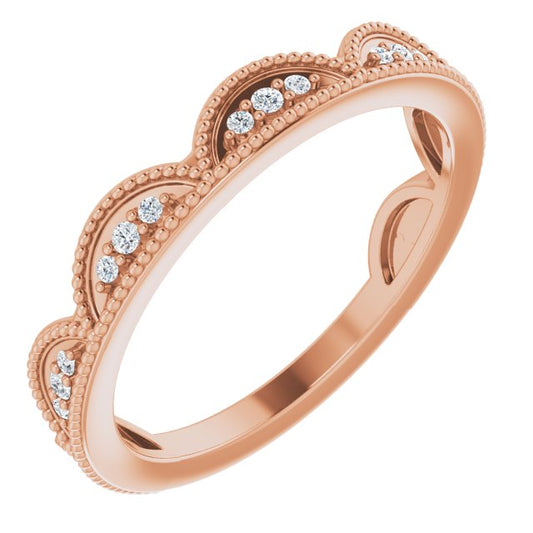 14K Rose 1/8 CTW Diamond Stackable Ring