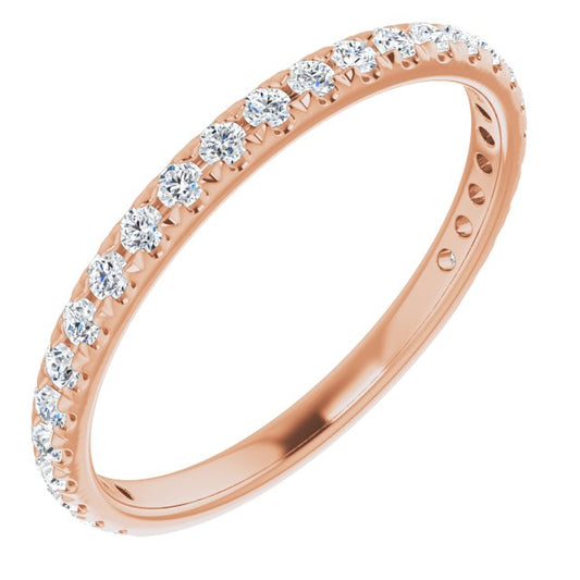 14K Rose 1/3 CTW Diamond French-Set Anniversary Band