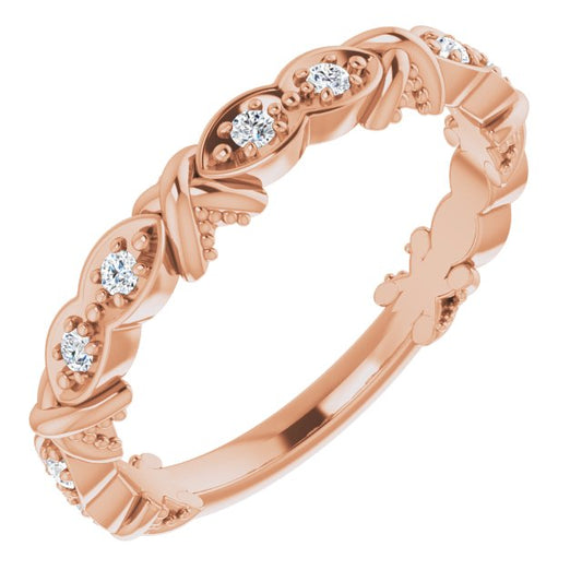 14K Rose 1/6 CTW Diamond Anniversary Band