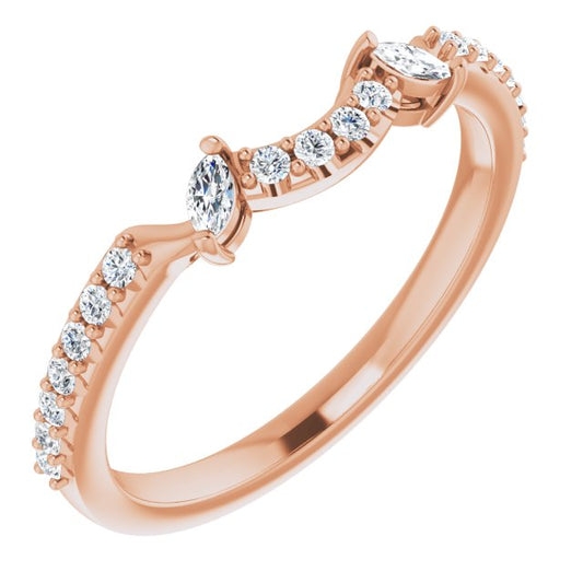 14K Rose 1/5 CTW Diamond Matching Band