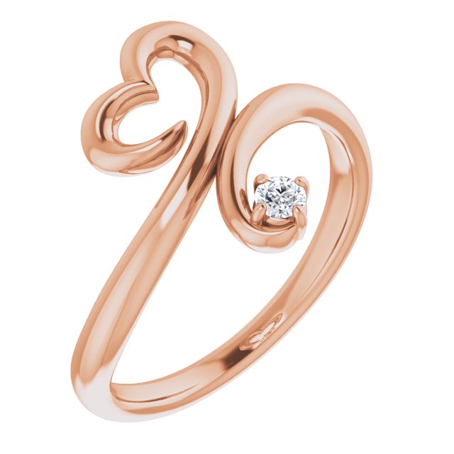 14K Rose .06 CTW Diamond Heart Ring