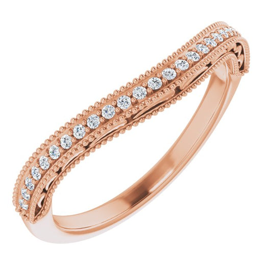 14K Rose 1/8 CTW Diamond Band