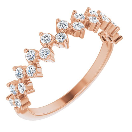 14K Rose 3/8 CTW Diamond Anniversary Band