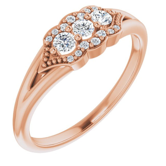14K Rose 1/5 CTW Diamond Stackable Ring