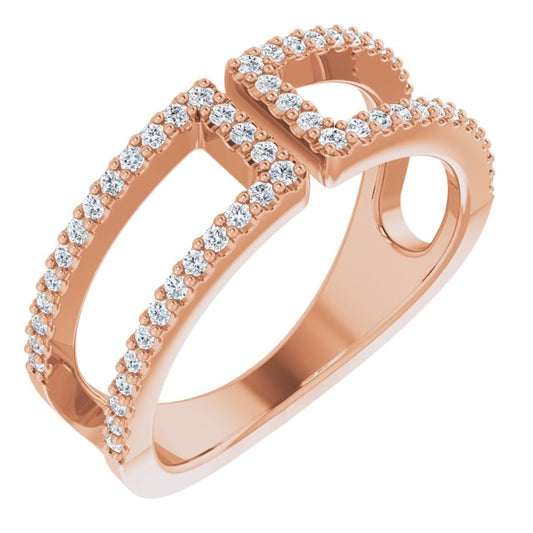 14K Rose 1/3 CTW Diamond Ring