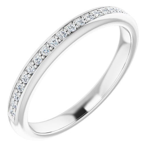 14K White 1/8 CTW Diamond Band for 6 mm Square Ring