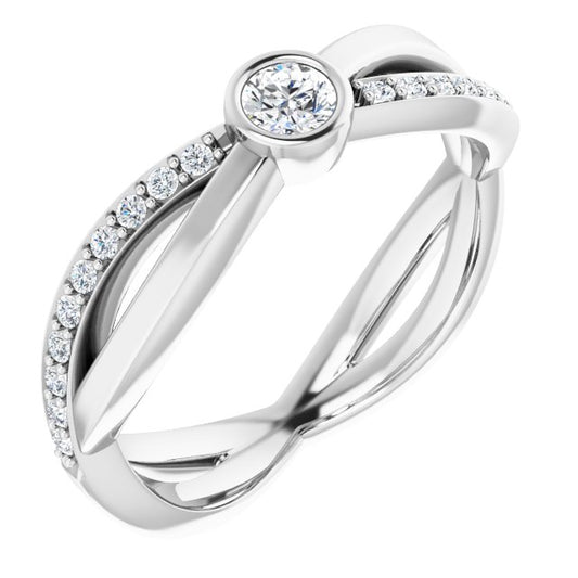 14K White 3.4 mm Round 1/3 CTW Diamond Infinity-Inspired Ring