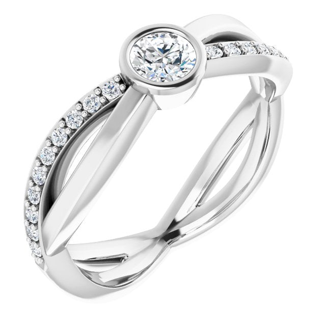 14K White 4.1 mm Round 3/8 CTW Diamond Infinity-Inspired Ring