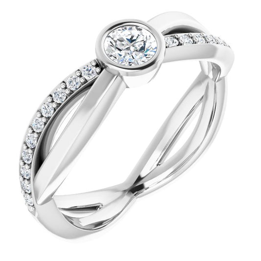14K White 4.1 mm Round 3/8 CTW Diamond Infinity-Inspired Ring