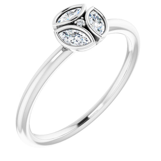 14K White 1/5 CTW Diamond Ring
