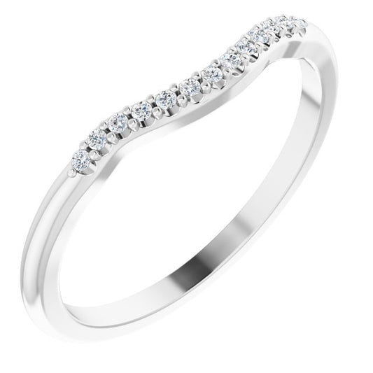 14K White .05 CTW Diamond  Band