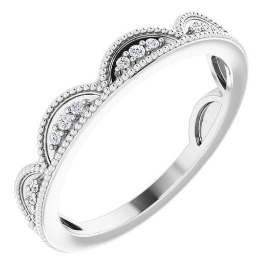 14K White 1/8 CTW Diamond Stackable Ring
