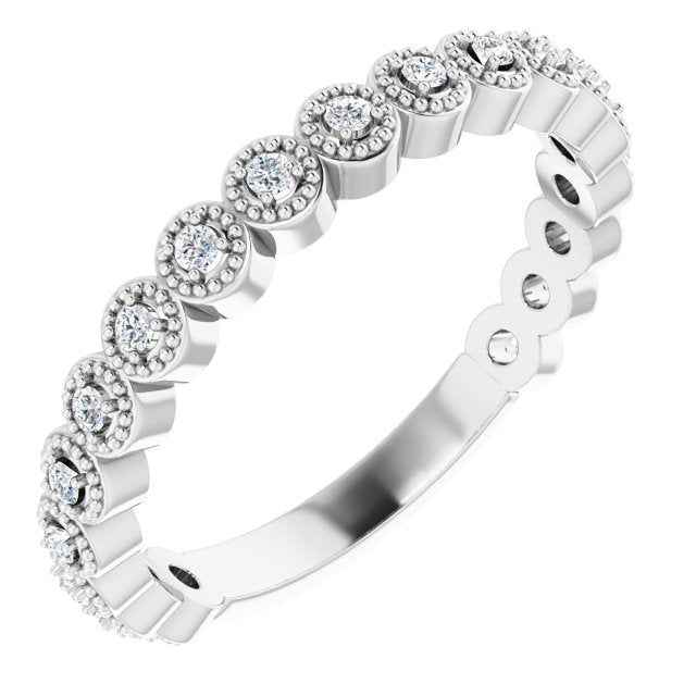 14K White 1/8 CTW Diamond Anniversary Band