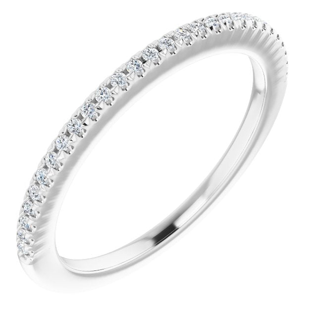 14K White 1/8 CTW Diamond French-Set Anniversary Band