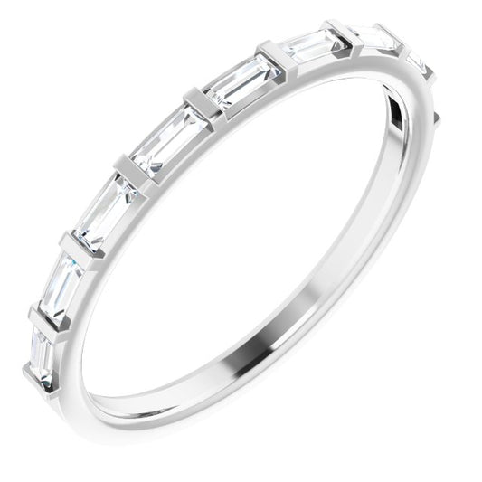 Platinum 3/8 CTW Diamond Straight Baguette Anniversary Band