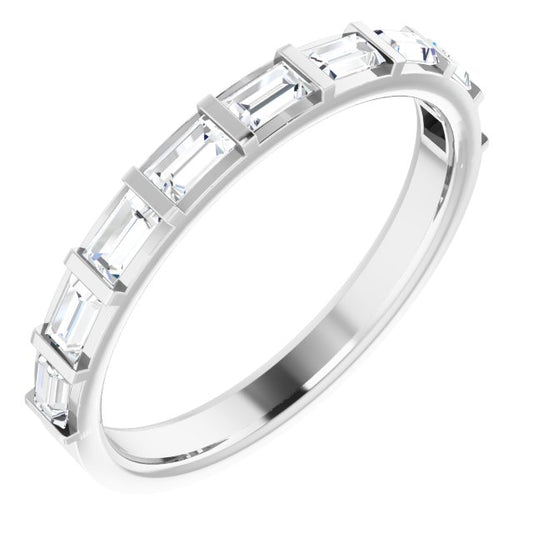 14K White 5/8 CTW Diamond Straight Baguette Anniversary Band
