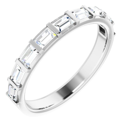 14K White 5/8 CTW Diamond Straight Baguette Anniversary Band