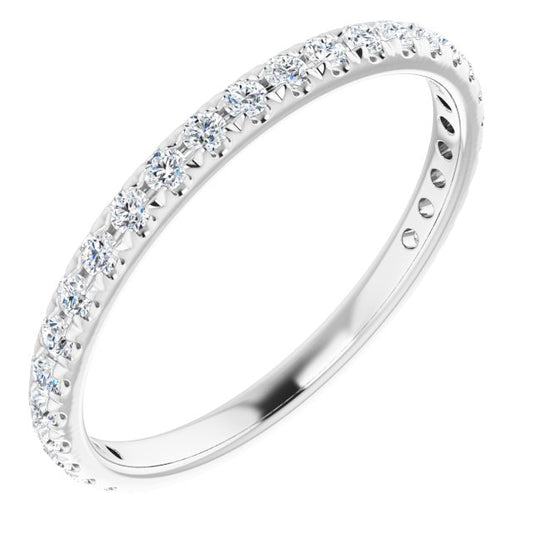 14K White 1/3 CTW Diamond French-Set Anniversary Band