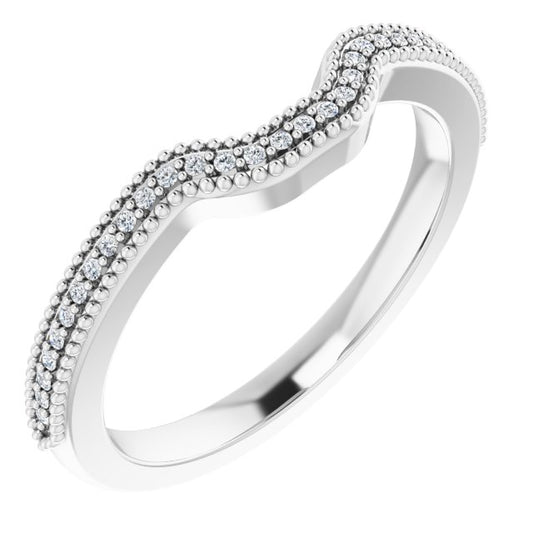 14K White .08 CTW Diamond Band