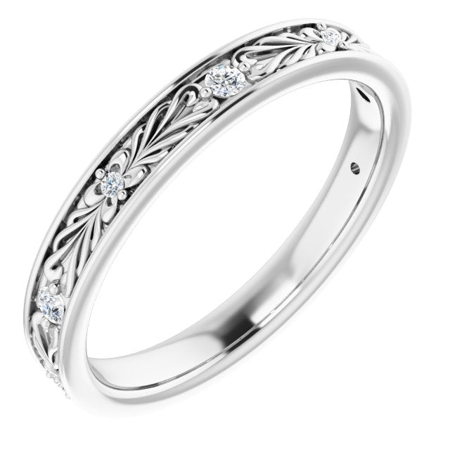 14K White .07 CTW Diamond Anniversary Band