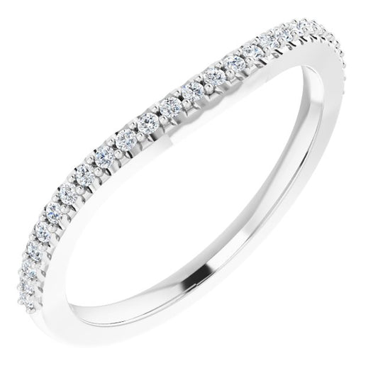 14K White 1/8 CTW Diamond Band