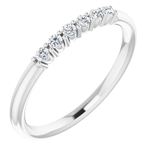 14K White 1/8 CTW Diamond Stackable Ring