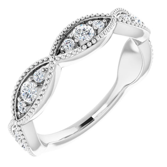 14K White 1/2 CTW Diamond Anniversary Band
