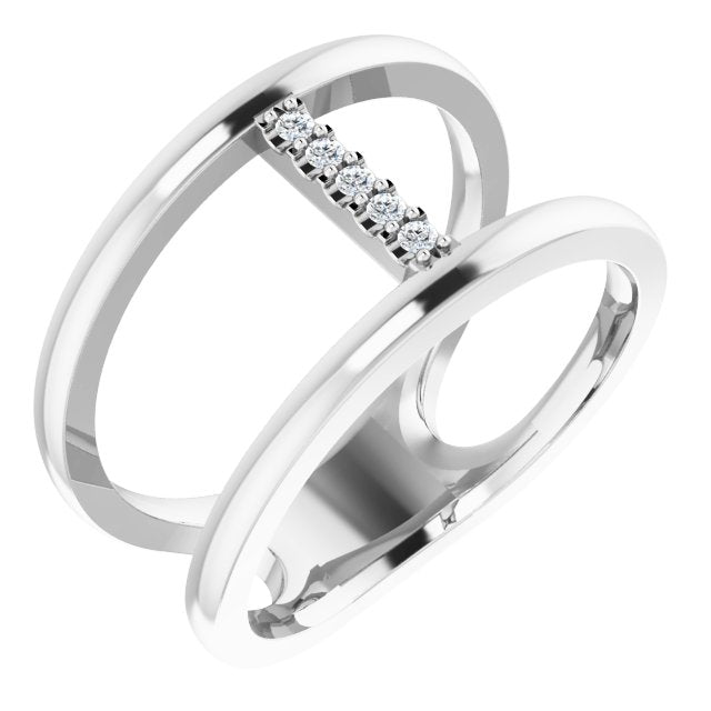 14K White .04 CTW Diamond Negative Space Ring
