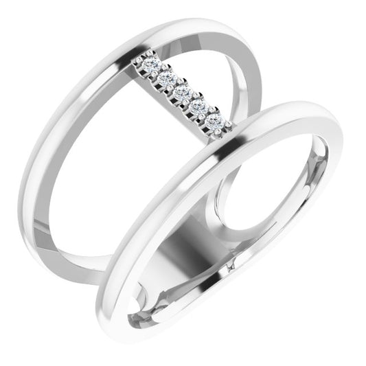 14K White .04 CTW Diamond Negative Space Ring